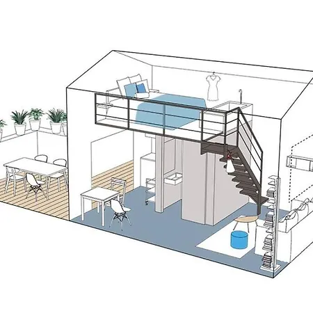 Lejlighed Loft Due Livelli Di Design Pubblicato Su Riviste Architettura Con Due Posti Auto *